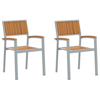 Tuinstoel 2 pcs Bruin 56 x 57 x 87cm Massief acaciahout