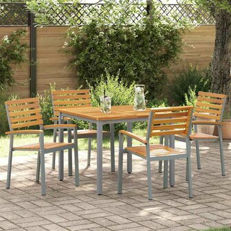 Tuinstoel 4 pcs Bruin 56 x 57 x 87cm Massief acaciahout