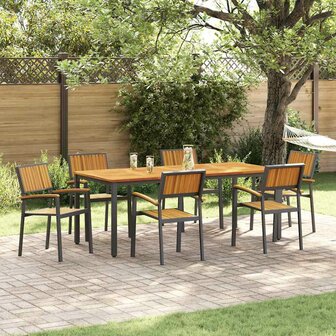 Tuinstoel 6 pcs Bruin 56 x 57 x 87cm Massief acaciahout