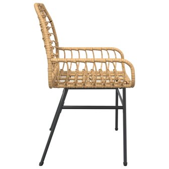 Tuinstoel bruin poly rattan 2 st