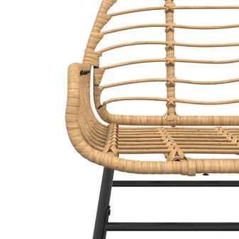 Tuinstoel bruin poly rattan 2 st