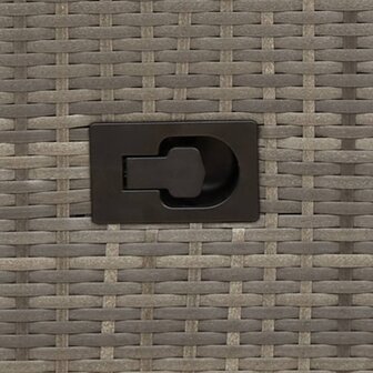 Tuinstoel verstelbaar met kussens poly rattan grijs