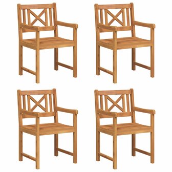 Tuinstoel 4 pcs Bruin 56 x 56 x 90 cm Massief acaciahout