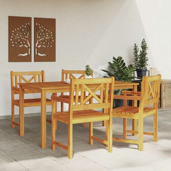 Tuinstoel 4 pcs Bruin 56 x 56 x 90 cm Massief acaciahout