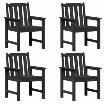 Tuinstoel 4 pcs Zwart 65.5 x 55.5 x 88cm Kunststof