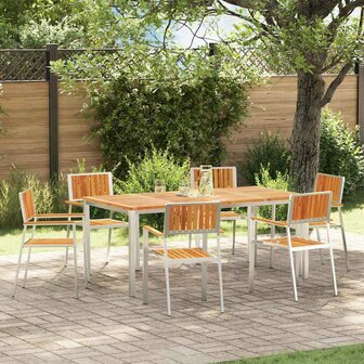 Tuinstoel 6 pcs Bruin 56 x 54.5 x 87cm Massief acaciahout