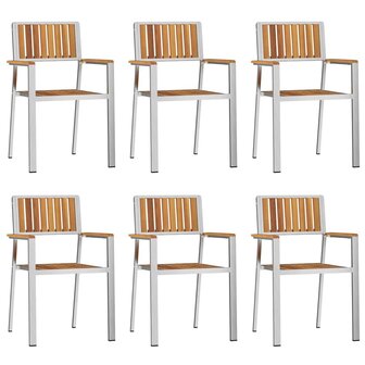 Tuinstoel 6 pcs Bruin 56 x 54.5 x 87cm Massief acaciahout