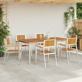 Tuinstoel 6 pcs Bruin 56 x 54.5 x 87cm Massief acaciahout