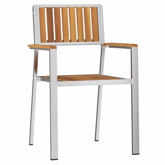 Tuinstoel 6 pcs Bruin 56 x 54.5 x 87cm Massief acaciahout