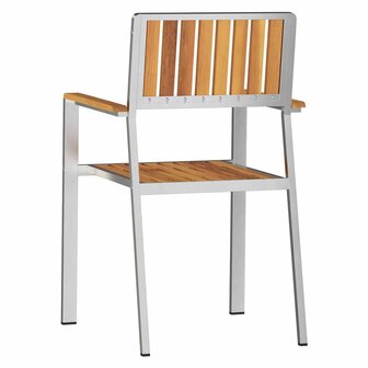 Tuinstoel 6 pcs Bruin 56 x 54.5 x 87cm Massief acaciahout
