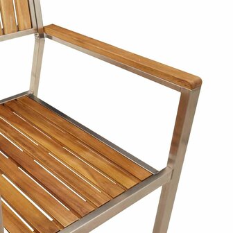 Tuinstoel 6 pcs Bruin 56 x 54.5 x 87cm Massief acaciahout