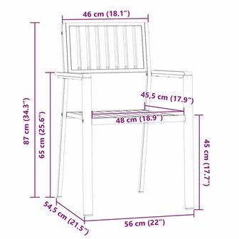 Tuinstoel 6 pcs Bruin 56 x 54.5 x 87cm Massief acaciahout