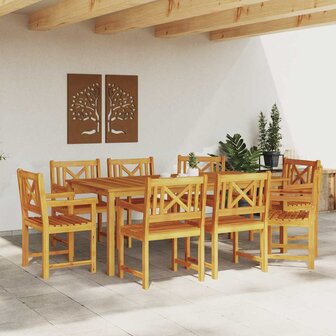 Tuinstoel 8 pcs Bruin 56 x 56 x 90 cm Massief acaciahout