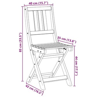 Tuinstoel 4 pcs Bruin 36 x 46 x 86cm Massief acaciahout