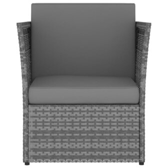 Tuinstoel met voetenbank poly rattan antracietkleurig