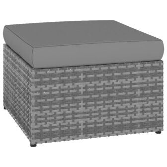 Tuinstoel met voetenbank poly rattan antracietkleurig