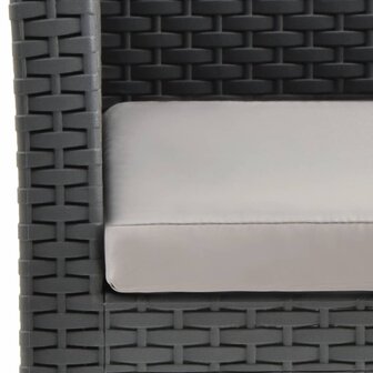 Tuinstoel met kussen antraciet 63x65x76 cm PP rattan