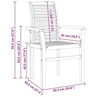 Inklapbare Tuinstoel Bruin 62.5 x 54.5 x 95.5 cm