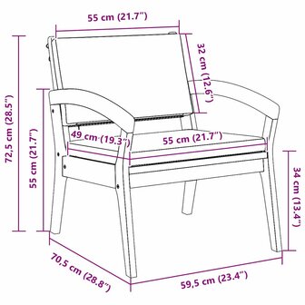 Tuinstoel 2 pcs Bruin Massief acaciahout