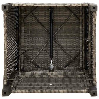 Verstelbare tuinstoel met bijzettafel poly rattan grijs