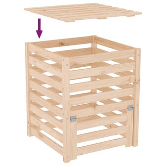 Compostbak 63,5x63,5x77,5 cm massief grenenhout