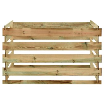 Tuincompostbak gelat 120x120x70 cm ge&iuml;mpregneerd grenenhout