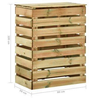 Tuincompostbakken 4 st 80x50x100 cm ge&iuml;mpregneerd grenenhout