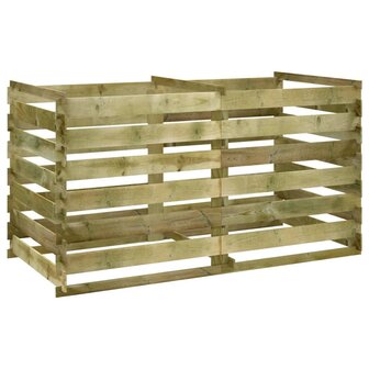 Compostbak met latten ge&iuml;mpregneerd grenenhout 180x90x90 cm