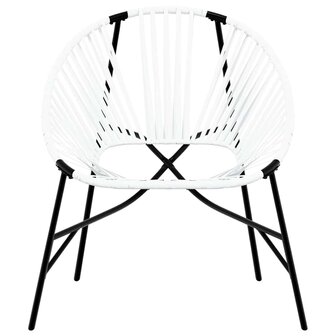 Tuinstoelenset 3-delig poly rattan zwart en wit