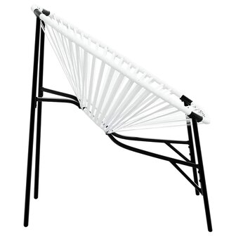 Tuinstoelenset 3-delig poly rattan zwart en wit