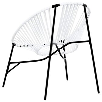 Tuinstoelenset 3-delig poly rattan zwart en wit