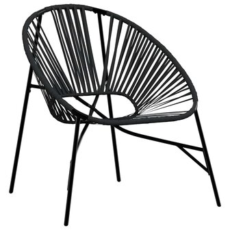 Set tuinstoelen 3-delig poly rattan zwart