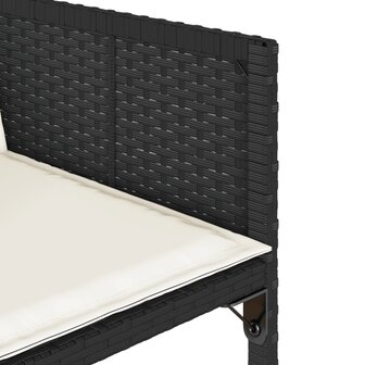 Tuinstoelen 4 st met kussens poly rattan zwart