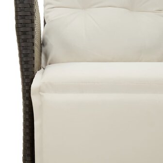 Tuinstoelen 2 st verstelbaar met voetensteun poly rattan zwart