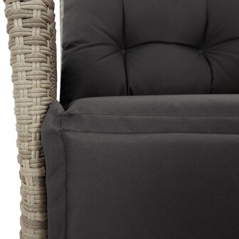 Tuinstoelen 2 st verstelbaar voetensteun poly rattan lichtgrijs