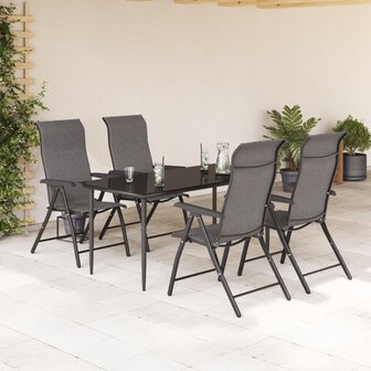 Tuinstoelen 4 st inklapbaar poly rattan grijs