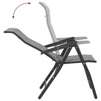 Tuinstoelen 4 st inklapbaar poly rattan grijs