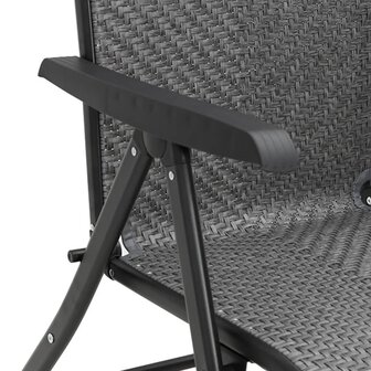 Tuinstoelen 4 st inklapbaar poly rattan grijs