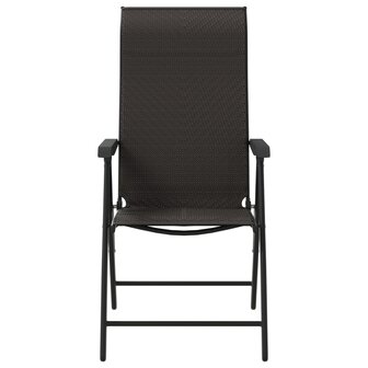 Tuinstoelen 4 st inklapbaar poly rattan zwarte koffiekleur