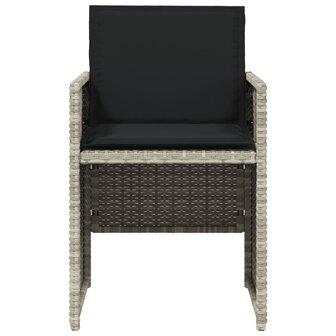 Tuinstoelen 4 st met kussens poly rattan lichtgrijs