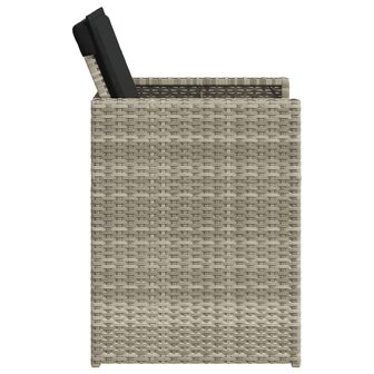 Tuinstoelen 4 st met kussens poly rattan lichtgrijs