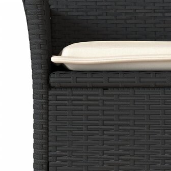 Tuinstoelen 2 st met kussens poly rattan zwart