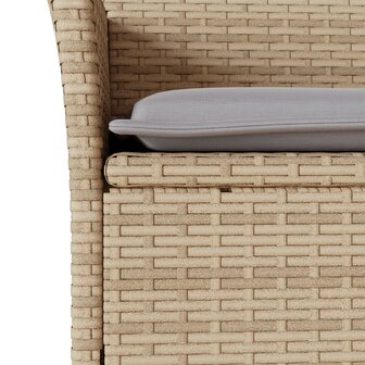 Tuinstoelen 2 st met kussens poly rattan beige