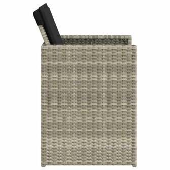 Tuinstoelen 4 st met kussens poly rattan lichtgrijs