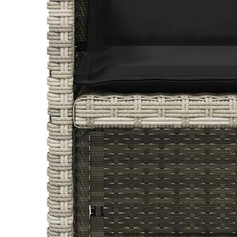 Tuinstoelen 4 st met kussens poly rattan lichtgrijs