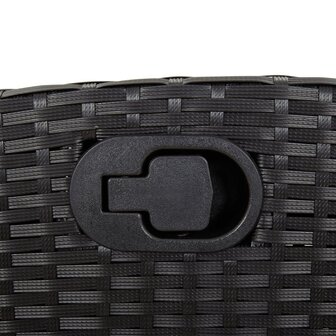 Tuinstoelen 2 st verstelbaar met voetensteun poly rattan zwart