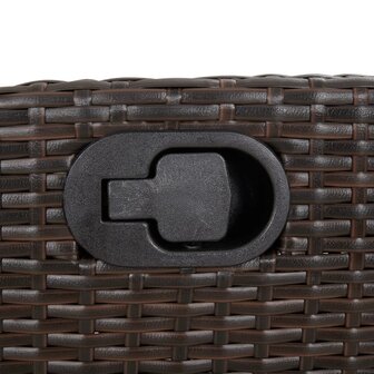 Tuinstoelen 2 st verstelbaar met voetensteun poly rattan bruin