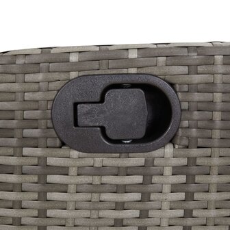 Tuinstoelen 2 st verstelbaar met kussens poly rattan grijs
