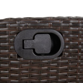 Tuinstoelen 2 st verstelbaar met voetensteun poly rattan bruin