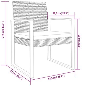 Tuinstoelen 2 st polypropeen rattan zwart